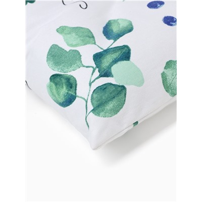 Подушка на стул «Этель. Эвкалипт», 42×42 см, белая