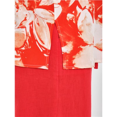 Блузка красная с принтом