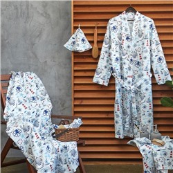 Халат мужской Этель "Капитан" рукав 3/4, размер 54-56, вафля 200г/м2, 100% хлопок