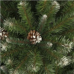 Искусственная ёлка заснеженная «ЕлкиТорг. Снежная королева» с шишками, 150 см, d нижнего яруса 100 см, 810 ПВХ веток на крючках