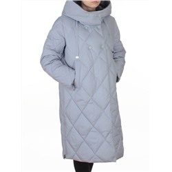 8388 GRAY/LT. BLUE Пальто стеганное зимнее женское оверсайз (200 гр. холлофайбер)