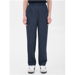 Брюки зауженные тёмно-синие с карманами