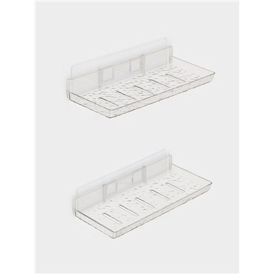 Полки для ванной настенные, 2 шт., прозрачные