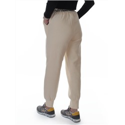 2611 LT. BEIGE Штаны утепленные спортивные женские (85% хлопок, 10% полиэстер, 5% спандекс)