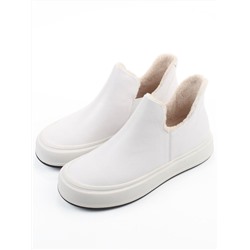 01-XKL24-067R WHITE Ботинки демисезонные женские (натуральная кожа, байка)