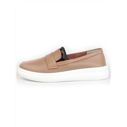 03-ZL-8501 DK. BEIGE/BROWN Полуботинки женские (натуральная кожа)