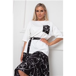 Бело-чёрный костюм с длинной юбкой Дарьяна №3