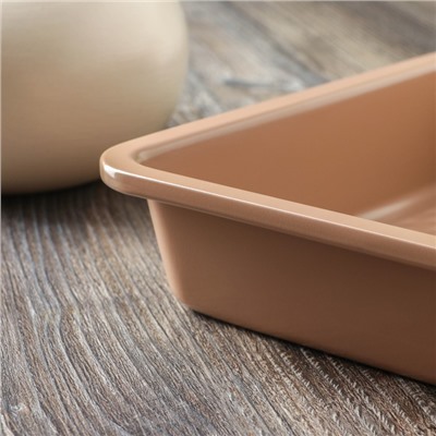 Противень Magistro Shiny Diamond, 25.3×25.3×5 см, толщина 0.6 мм, антипригарное покрытие, цвет коричневый