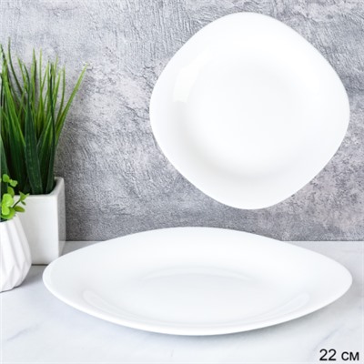 Набор тарелок квадратных 6 штук 220 мм / KWD85 (white ) /уп 12/
