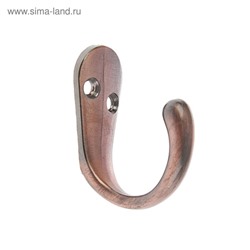 Крючок мебельный ТУНДРА TKO008, однорожковый, медь, 8 шт. TMP