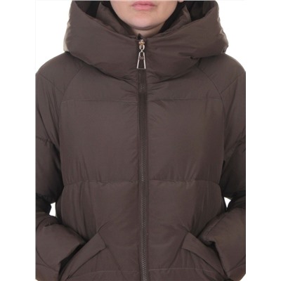 018 GRAY/GREEN Пальто зимнее женское (200 гр. холлофайбер)