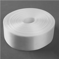 Лента атласная, 50 мм × 100 ± 5 м, цвет тёплый белый