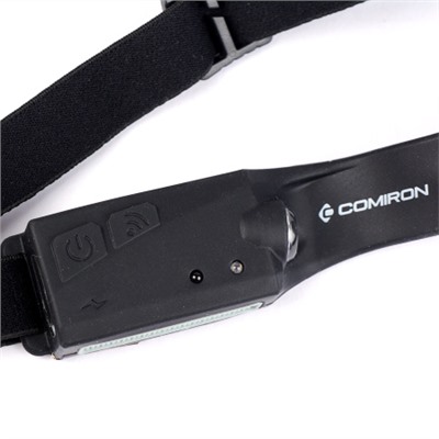 Фонарь налобный спортивный COMIRON O'HEAD TWO корпус: жёсткий ABS, IPX4; свет: XPE+COB, 350lm; аккум: 1200 mAh, USB, КРАСНЫЙ аварийный режим. /уп 100/