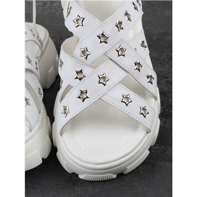 08-PEAG47-1 WHITE Босоножки женские (натуральная кожа)