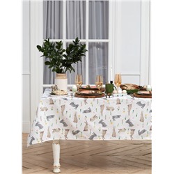 Скатерть пасхальная Доляна Fluffy bunnies, 180×144 см, 100% хлопок, 164 г/м²