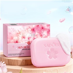 Мыло для лица и тела с сакурой и ниацинамидом Sadoer, 100 гр.