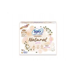Прокладки с хлопком Sofy Natural Love 23 см с крылышками, 14 шт
