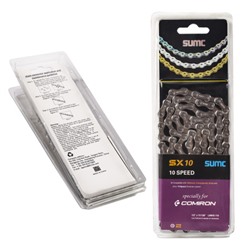 Велосипедная цепь SUMC 10 speed SX10NP 1/2"x11/128" 116L ГОСТ 30442-97 ISO 9633 /уп 50/