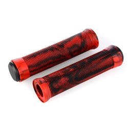 Грипсы 125 мм. Материал TPE / 2 шт + заглушки / BG-125TPE-R / Цвет красный-черный /уп 200/