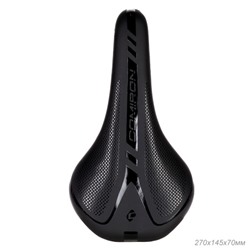Седло велосипедное MTB COMIRON ROGLIC N776 270X145, Технологии: DW, ED. Верх: PU принтованный глянец, Цвет: Чёрный /уп 40/