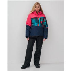 Горнолыжный костюм женский зимний розового цвета 02395R