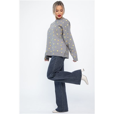 Свитер оверсайз Анита (серый) Б14759-1М