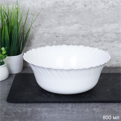 Тарелка глубокая суповая 800 мл Тюльпан Богатырь / FLHKW70 (WHITE) /уп 48/ 731422