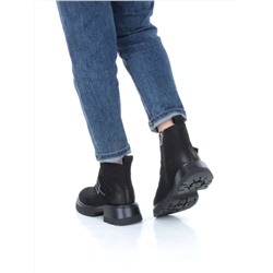 04-M3-L858 BLACK Ботинки зимние женские (натуральная кожа, натуральный мех)