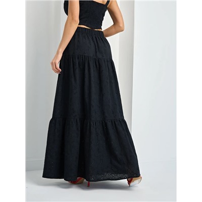 Юбка чёрная макси ярусная