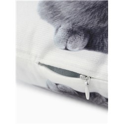 Подушка декоративная «Этель» Playful cat, 40×33 см, велюр