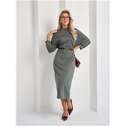 Платье трикотажное цвета хаки