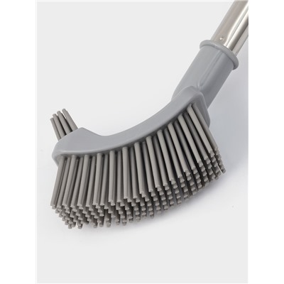 Ёршик для унитаза Доляна, силиконовый, 10×5×58 см, серый