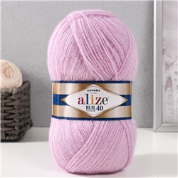 Пряжа для вязания спицами, крючком ALIZE, Angora real 40, 60% акрил, 40% шерсть, 430 м/100 г, (27 лиловый)