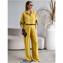 Блузка с цельнокроеным рукавом  изо льна с вискозой