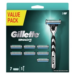 Gillette станок Mach 3  (Станок + 7 кассет)