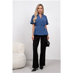 Жакет синий с короткими рукавами Абелия №6