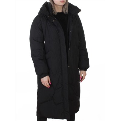 8883 BLACK Пальто зимнее женское (150 гр. холлофайбер)
