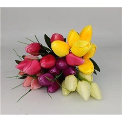 Цветы искусственные декоративные Тюльпаны 6 бутонов + осока 30 см