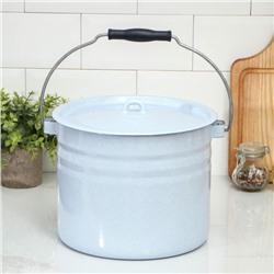 Ведро цилиндрическое эмалированное, 9 л, с крышкой, МИКС