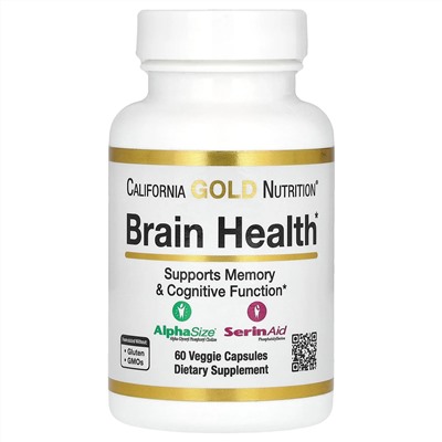 California Gold Nutrition, Brain Health, 60 растительных капсул