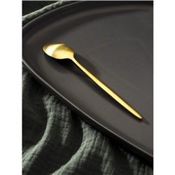 Ложка чайная Magistro «Оску базис», длина 15 см, нержавеющая сталь, золотистая