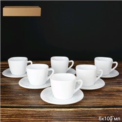 Кофейный набор 12 предметов 100 мл / FXB120/FBD120-6 (WHITE) /уп 12/