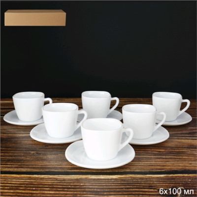 Кофейный набор 12 предметов 100 мл / FXB120/FBD120-6 (WHITE) /уп 12/
