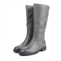 02-FI920-2M DK. GRAY Сапоги зимние женские (натуральная кожа, байка, натуральный мех)