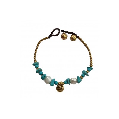 Браслет ручной работы с круглой подвеской #2 Handmade Bracelet with Lucky Stone Style #2