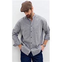 Рубашка д/р лен F511-0480 green-grey