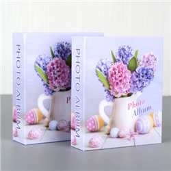 Фотоальбом 40 фото 10х15 Цветы / 9528 /уп 72/ (Голубой)