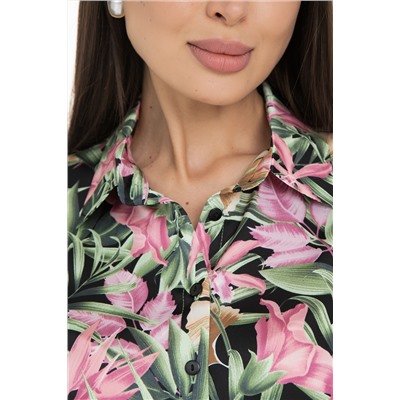 Рубашка зелёного цвета с длинными рукавами