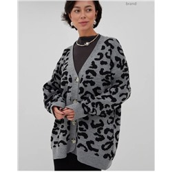 Кардиган (вязаный трикотаж) Цвет СЕРЫЙ, Размер 44-54