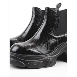 01-H23B-40AA BLACK Ботинки демисезонные женские (натуральная кожа, байка)